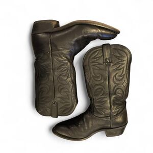 Durango Men’s Black Leather Classic genuine Western Cowboy Boots Size 9.5D